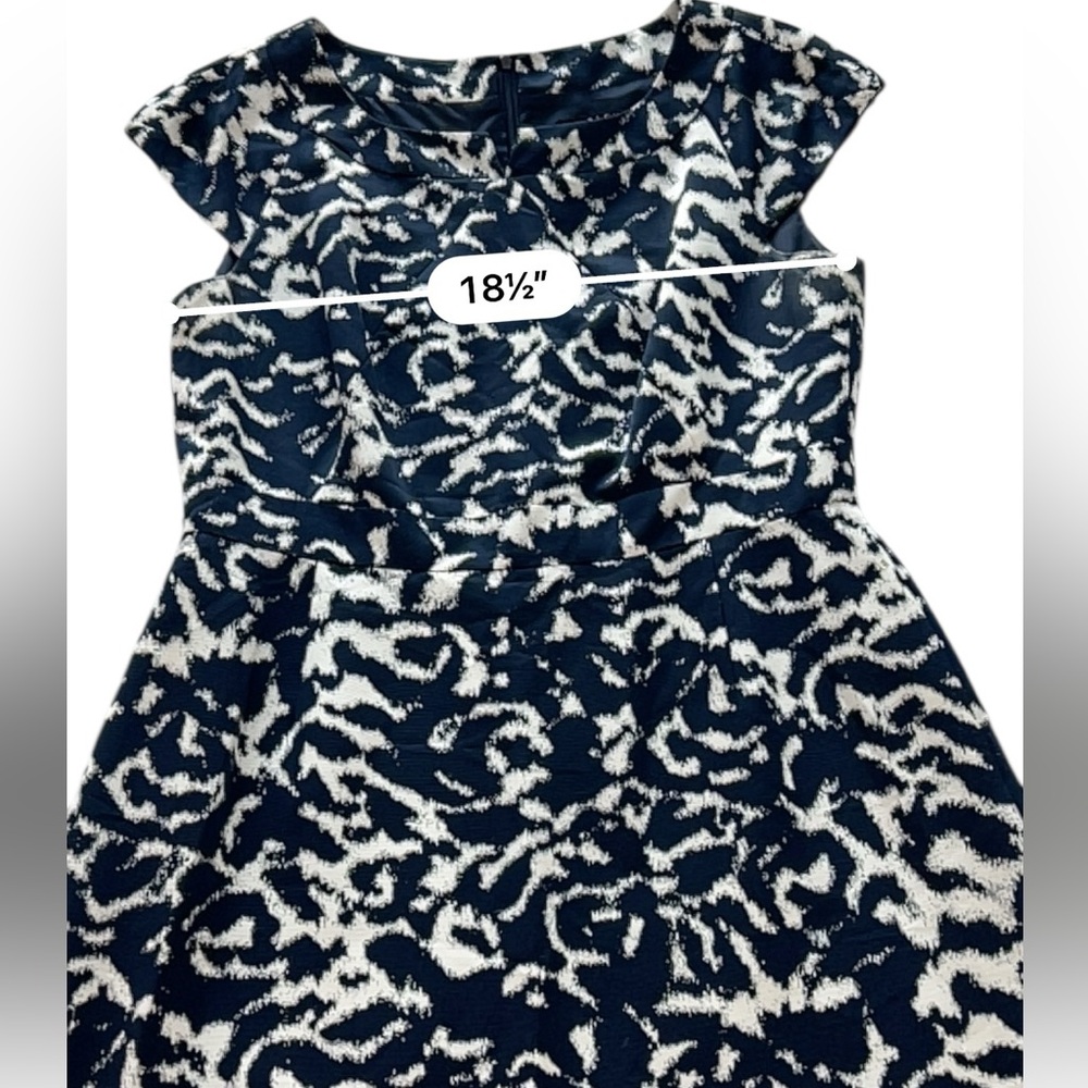 Alex Marie Fit and Flare Navy and White Print Dress Size 14 - Picture 6 of 10